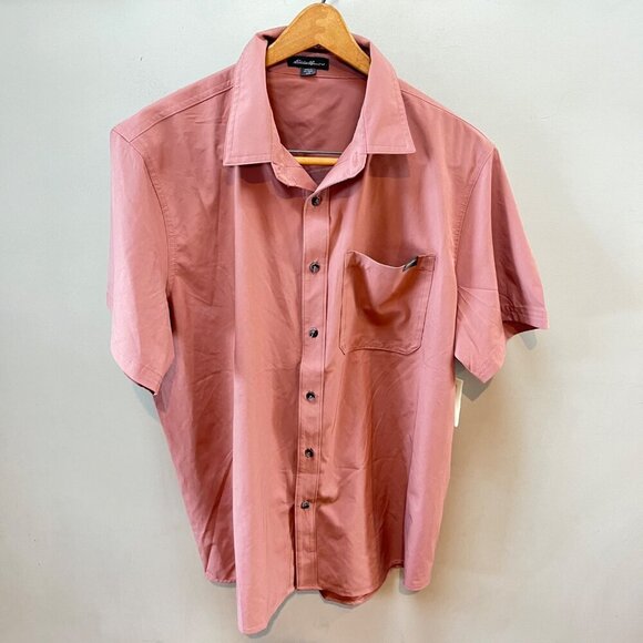 NEW Eddie Bauer Men's Short Sleeve Button Front‎ Shirt- Size L - Picture 1 of 7